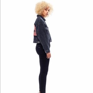 Hudson REI Cropped Denim Graphic Jacket